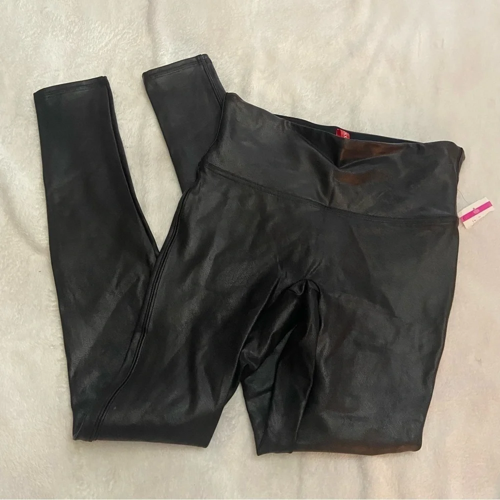 New! Spanx faux leather leggings high waisted rise 28676_2